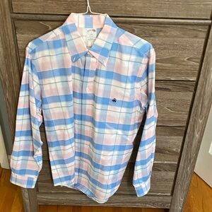 Brooks Brothers Light Blue and Pink Checkered Shirt